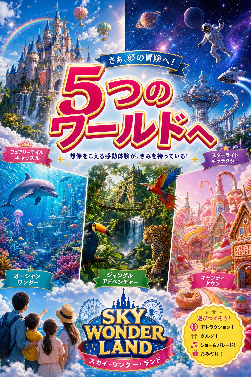 エリア紹介｜5つのワールドへ